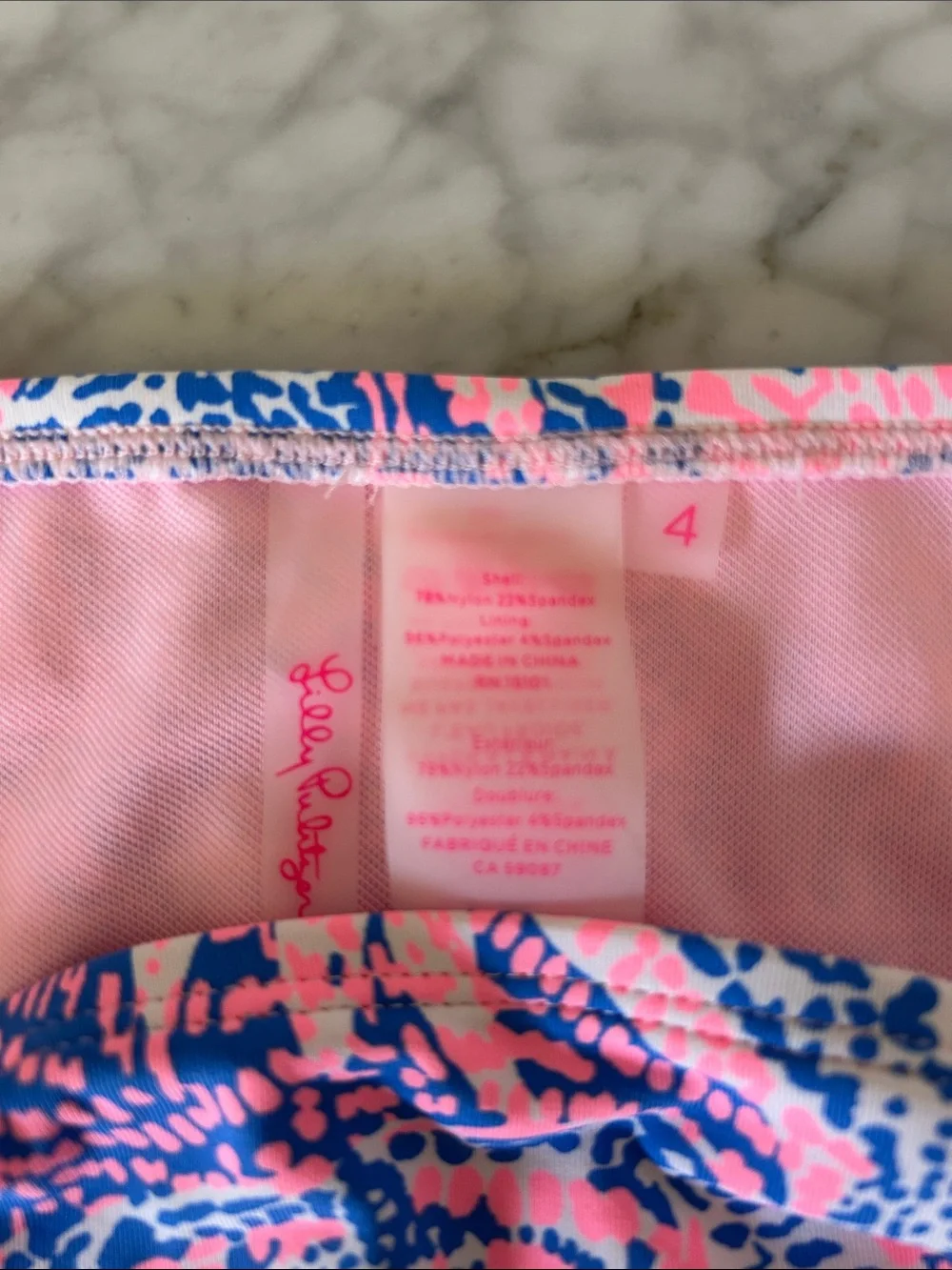 Lilly Pulitzer Pink and Blue Printed Bikini Bottoms - Picture 2 of 4